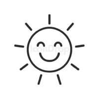 Happy Sun Icon Outline