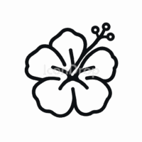 ハワイアンフラワーのアイコン(アウトライン)