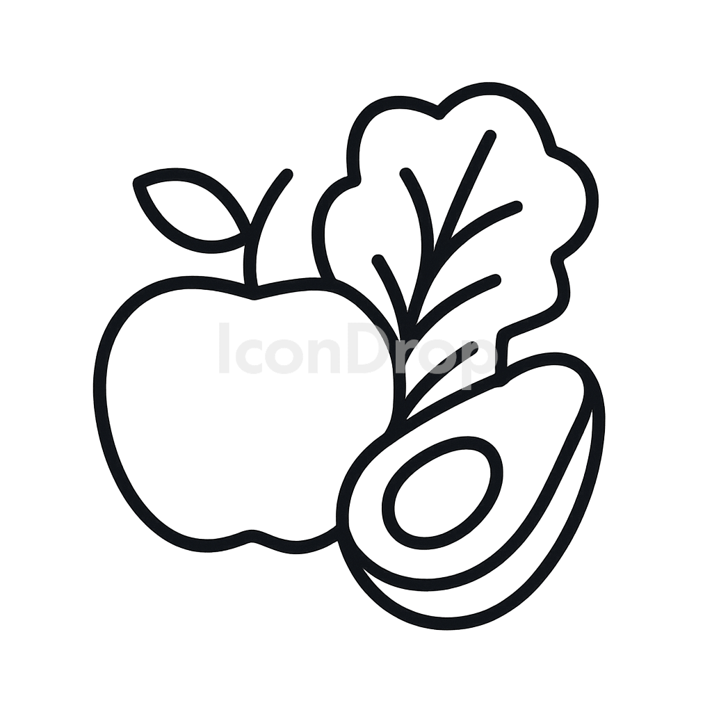 Healthy Food Icon Outline