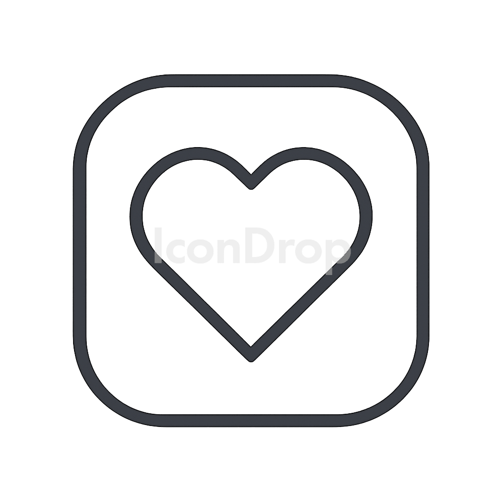 Heart App Icon Outline