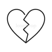 Heart Break Icon Outline