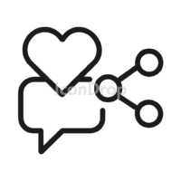 Heart Comment Share Icons Outline