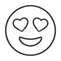 Heart Eyes Icon Outline