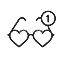 Heart Glasses Notification Icon Outline