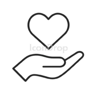 Heart Hand Icon Outline