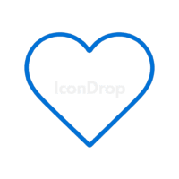 Heart Icon Aesthetic Blue Outline