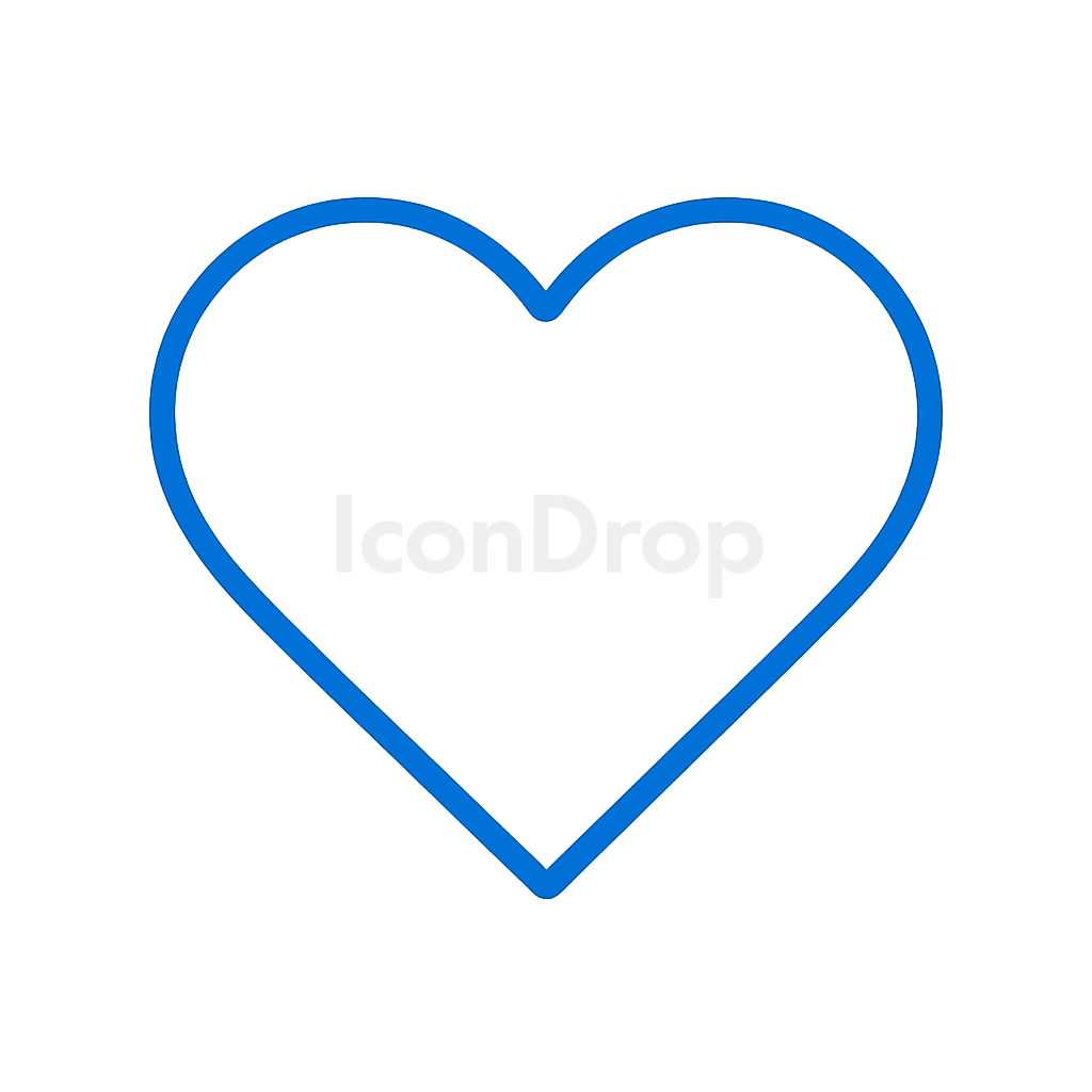 Heart Icon Aesthetic Blue Outline