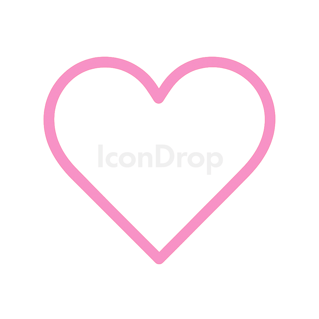 Heart Icon Aesthetic Pink Outline