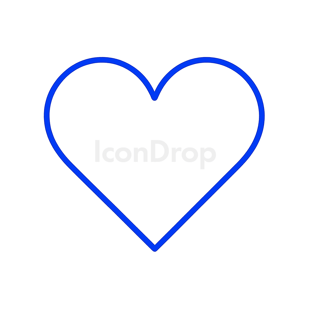 Heart Icon Blue Outline