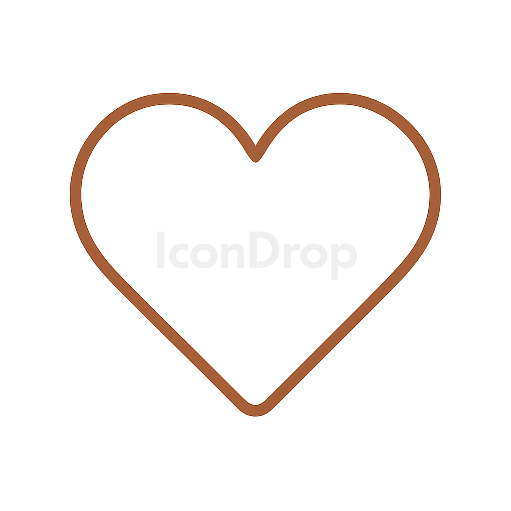 Heart Icon Brown Outline