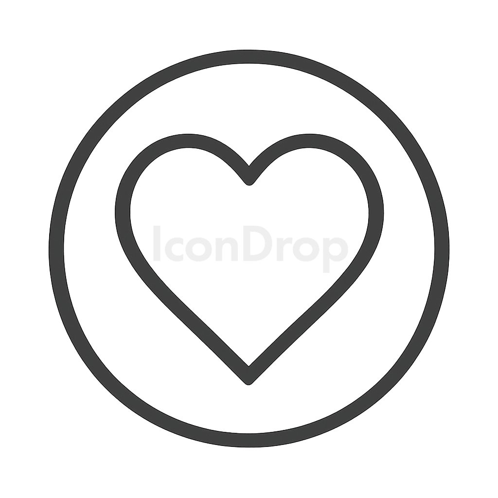 Heart Icon Circle Outline
