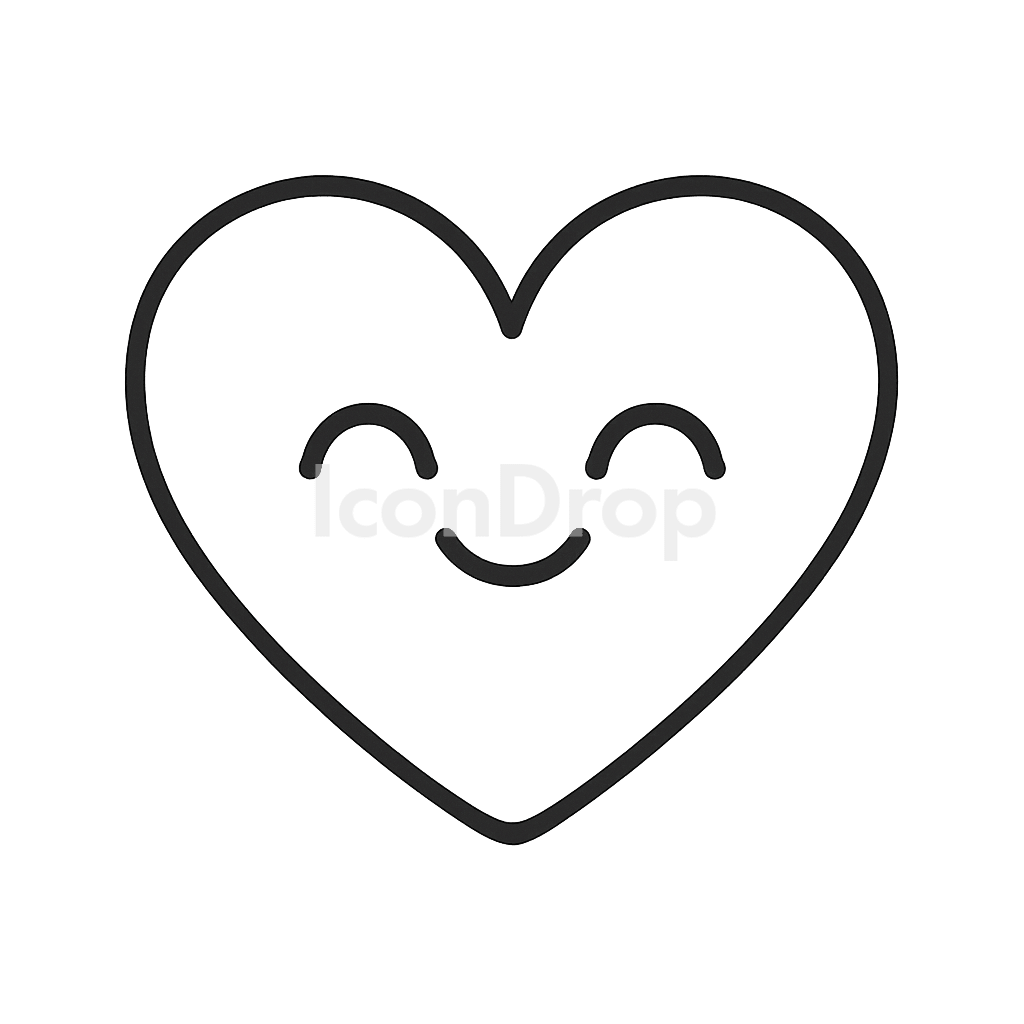 Heart Icon Cute Outline