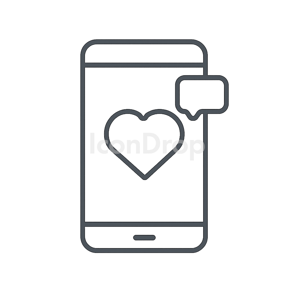 Heart Icon Dating App Outline