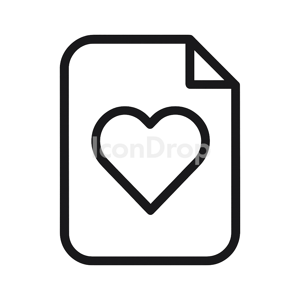 Heart Icon File Outline