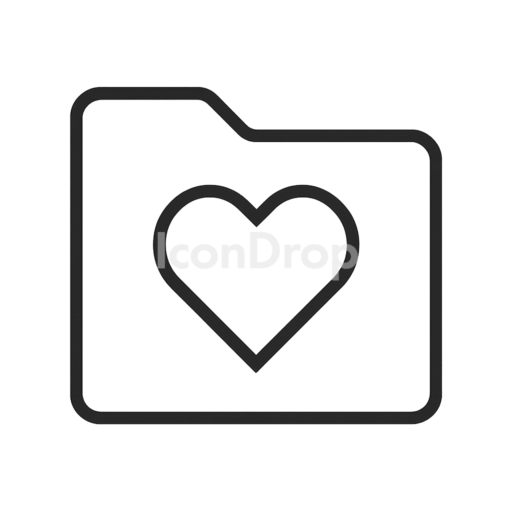 Heart Icon For Folder Outline