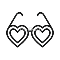 Heart Icon Glasses Outline