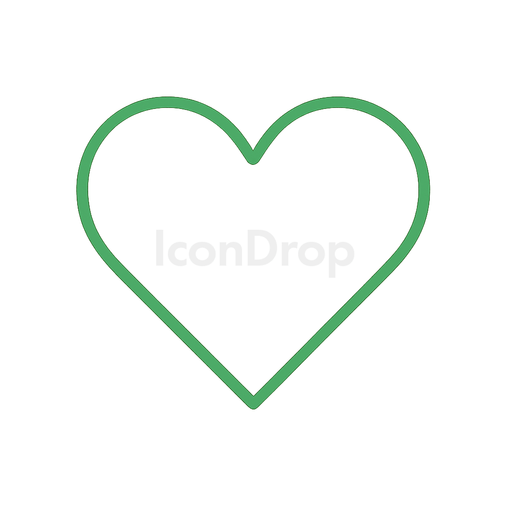 Heart Icon Green Outline
