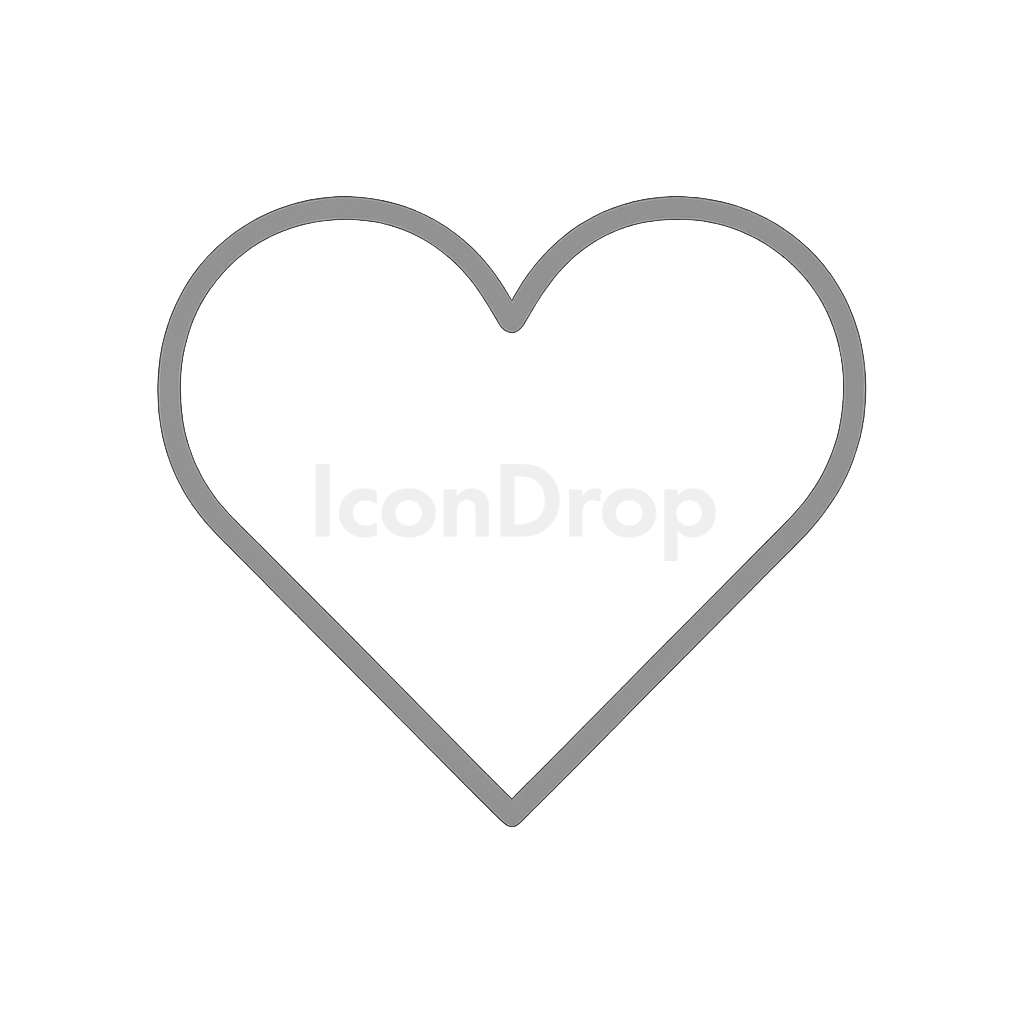 グレーのハートアイコン アウトライン