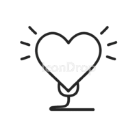 Heart Icon Neon Outline