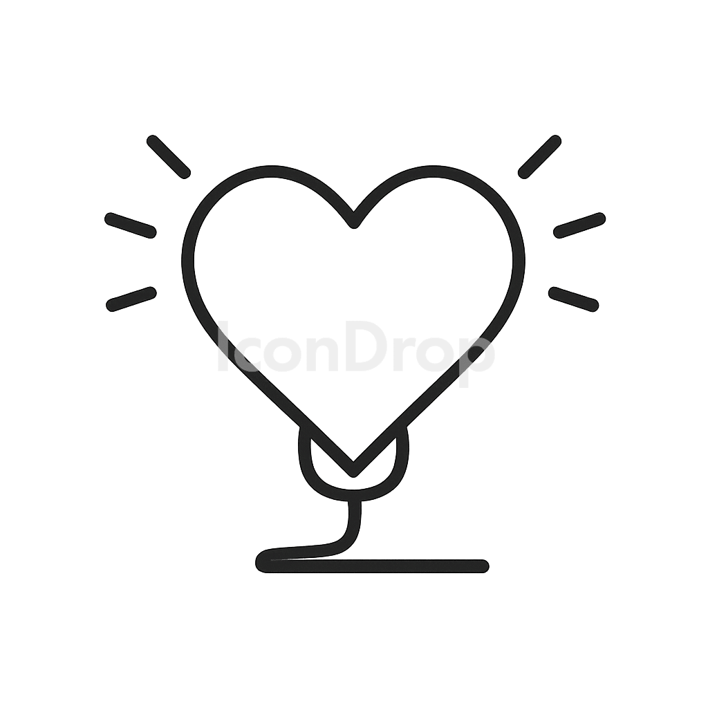 Heart Icon Neon Outline