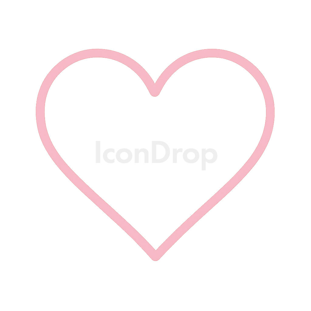Heart Icon Pink Outline