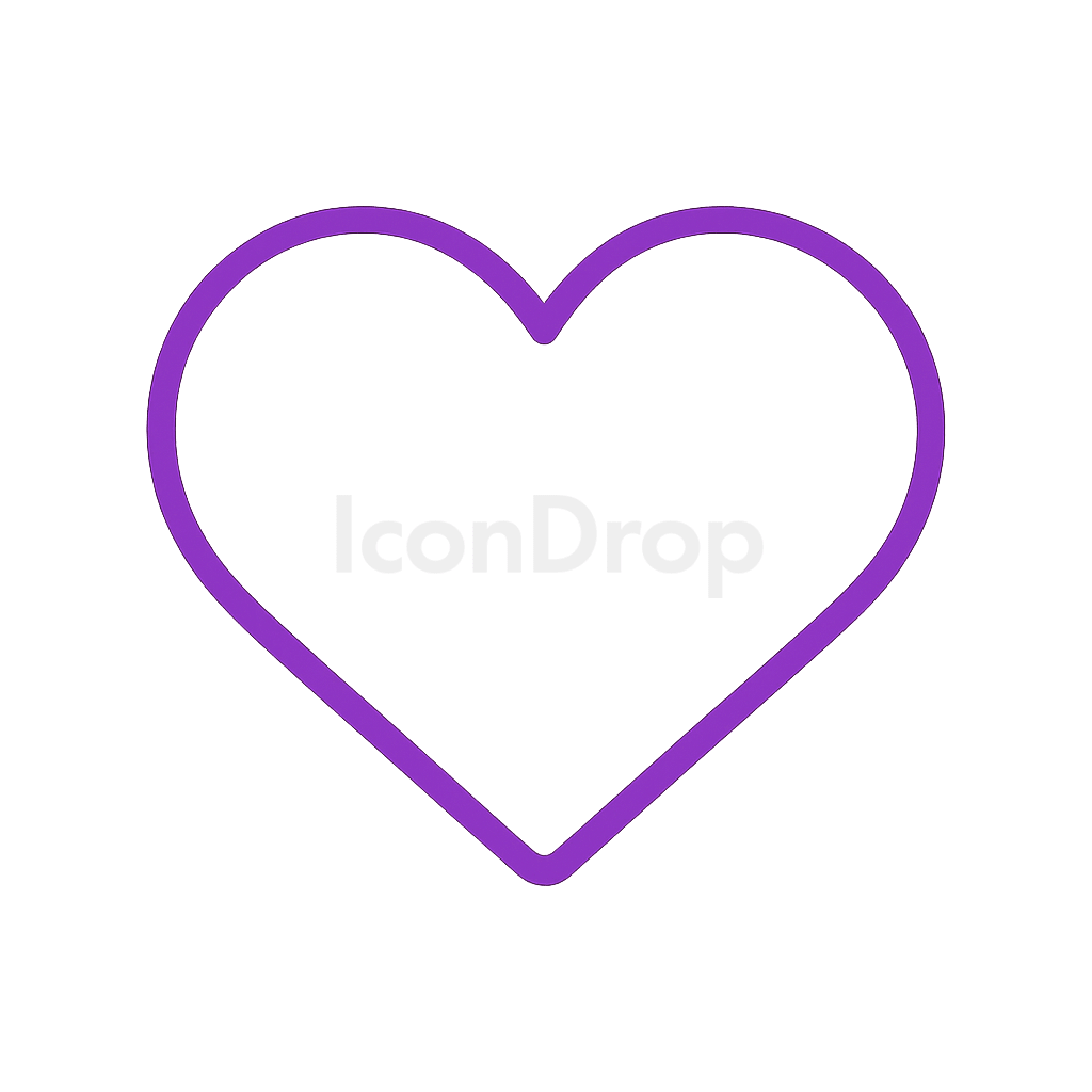 Heart Icon Purple Outline
