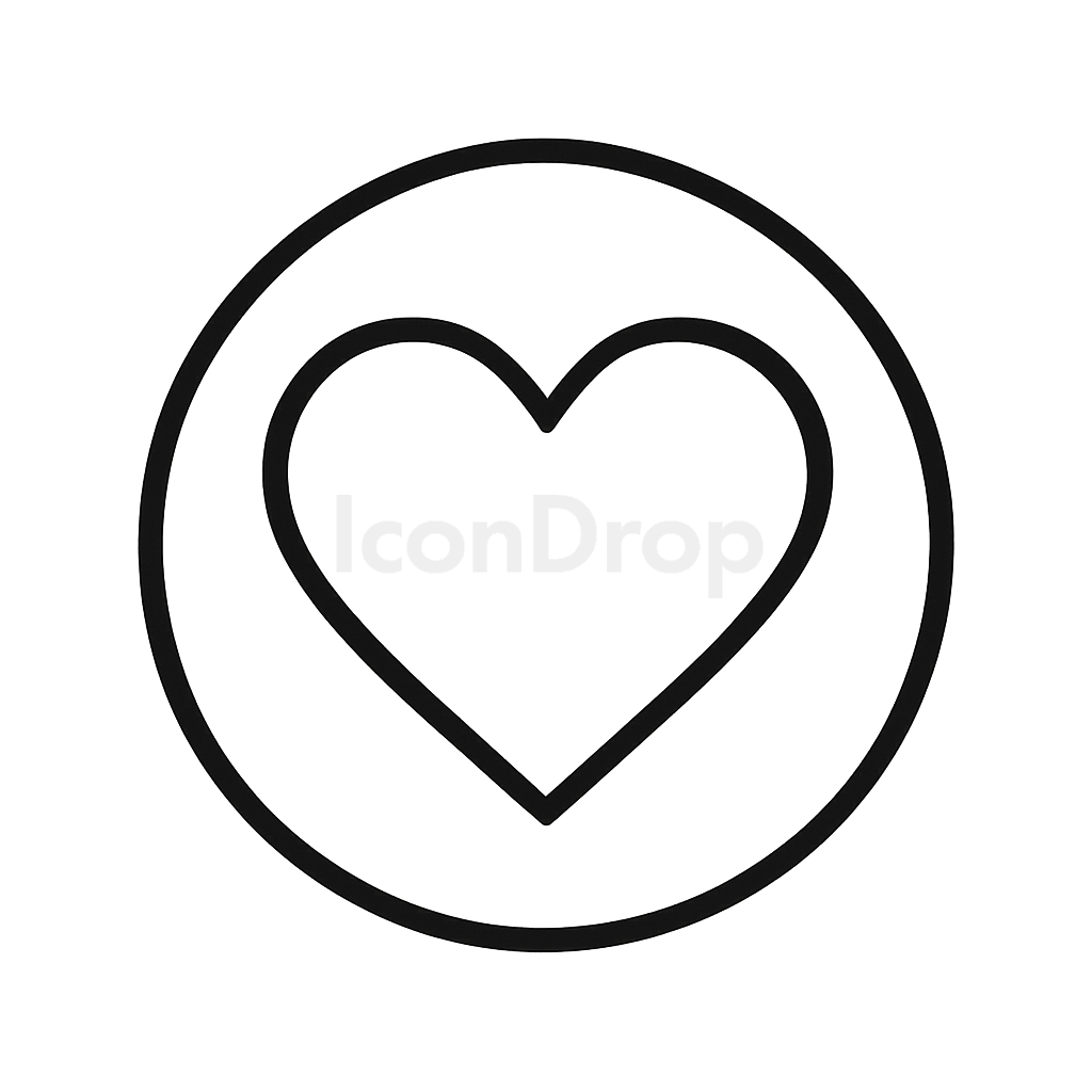 Heart Icon Round Outline