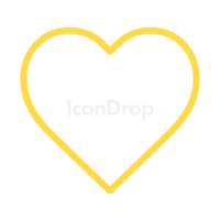 Heart Icon Yellow Outline