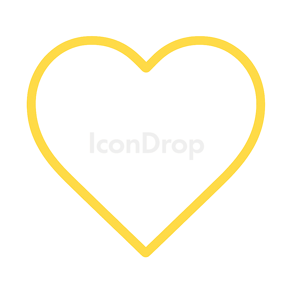 Heart Icon Yellow Outline