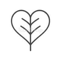 Heart Leaf Icon Outline