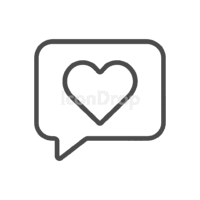 Heart Message Icon Outline
