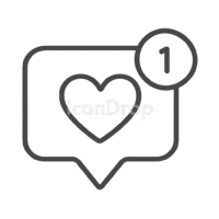 Heart Notification Icon App Outline