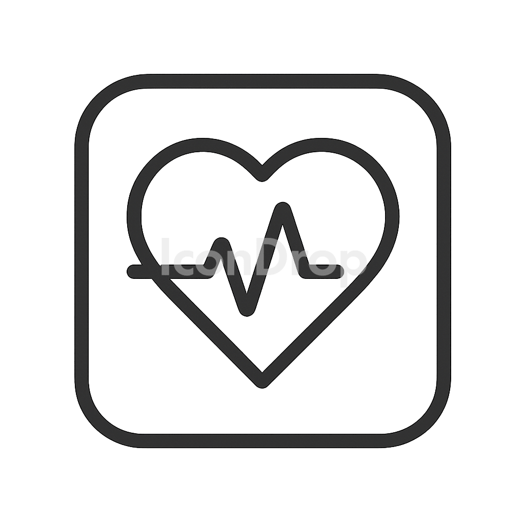 Heart Rate App Icon Outline