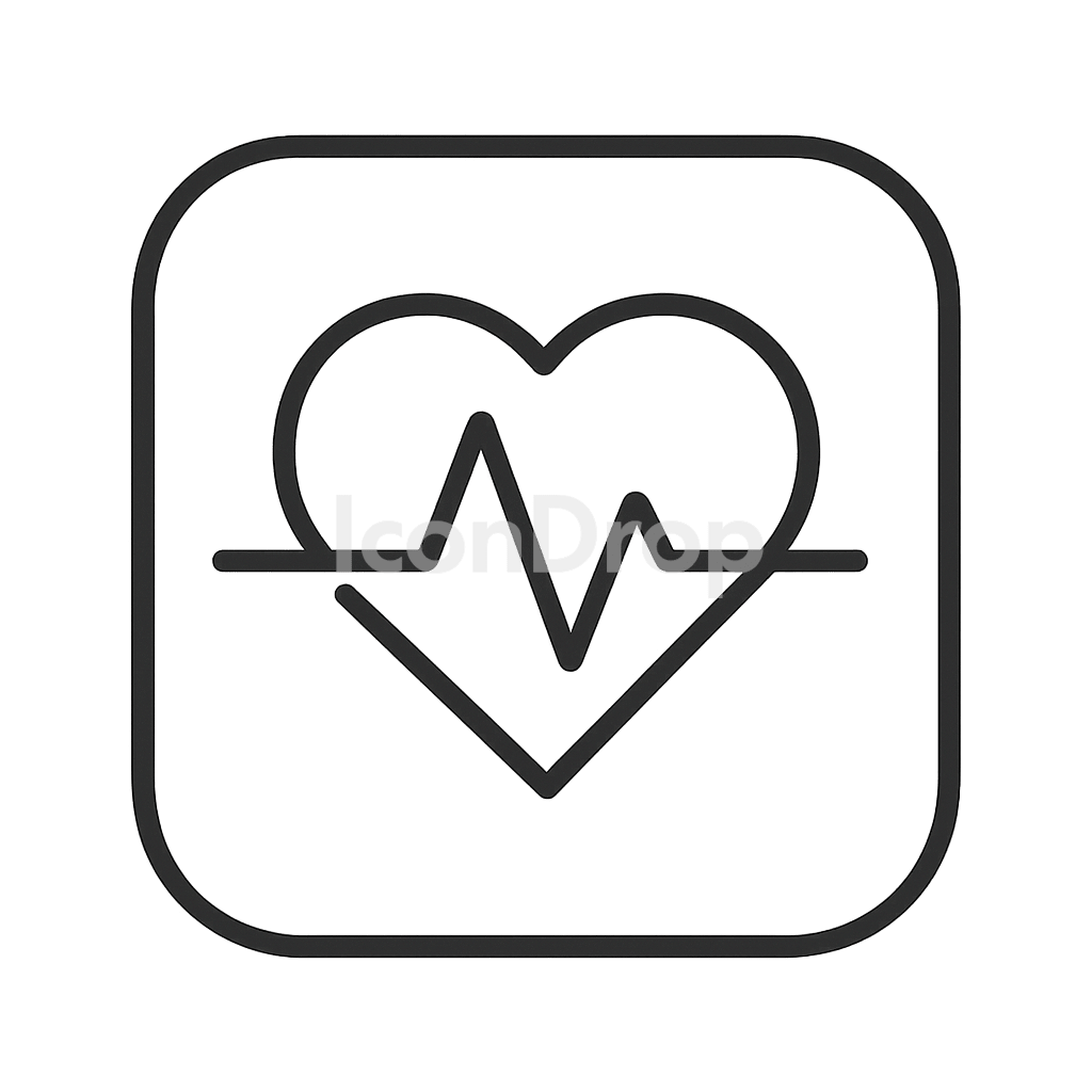 Heart Rate Monitor App Icon Outline