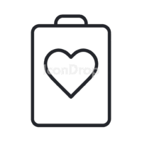 Heart Symbol On Battery Icon Outline