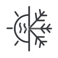 Heat And Cold Icon Outline