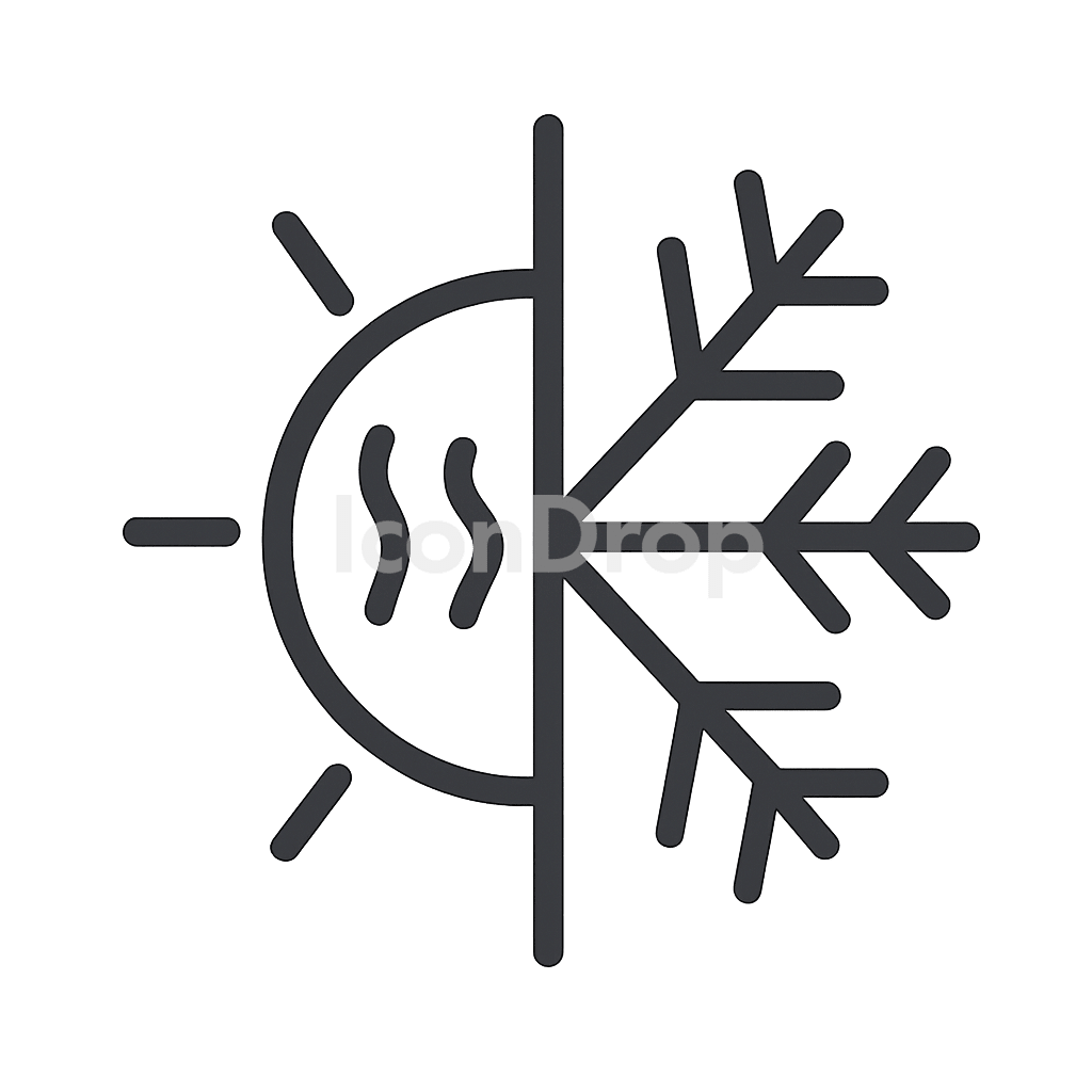 Heat And Cold Icon Outline