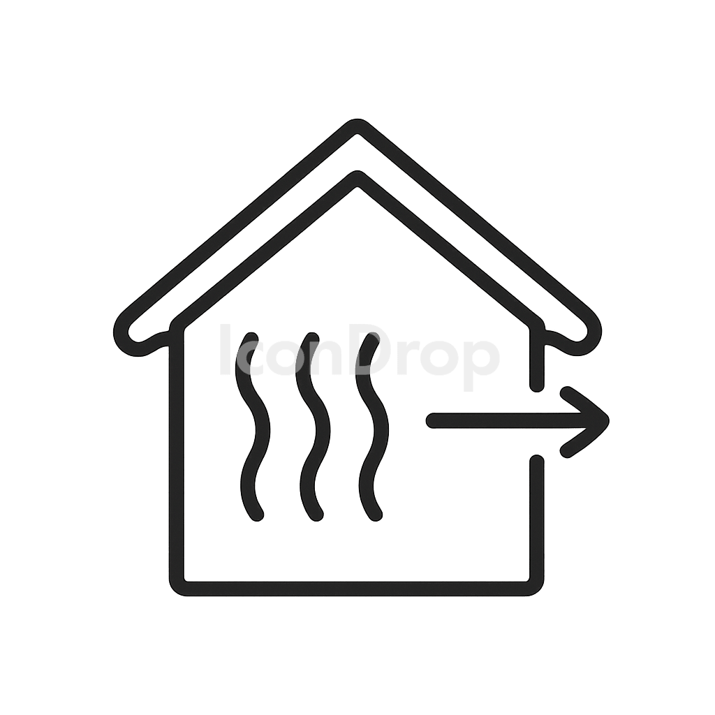 Heat Loss Icon Outline
