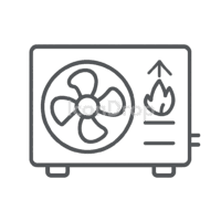 Heat Pump Icons Outline