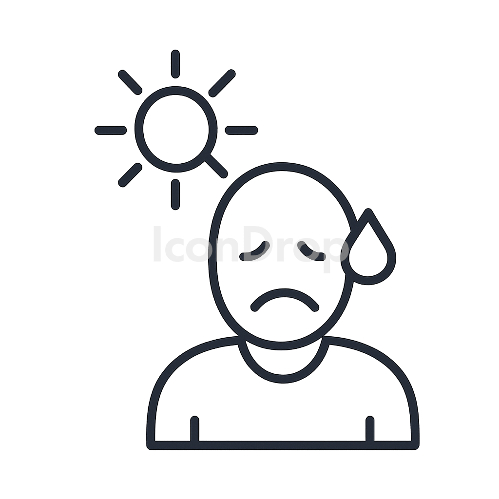 Heat Stress Icon Outline