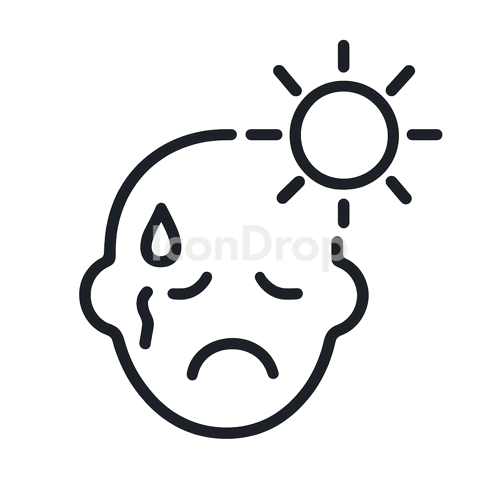 Heat Stroke Icon Outline