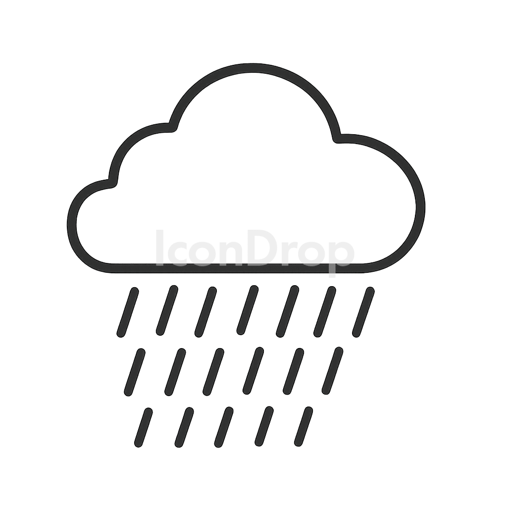Heavy Rain Icons Outline