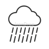 Heavy Rain Weather Icon Outline