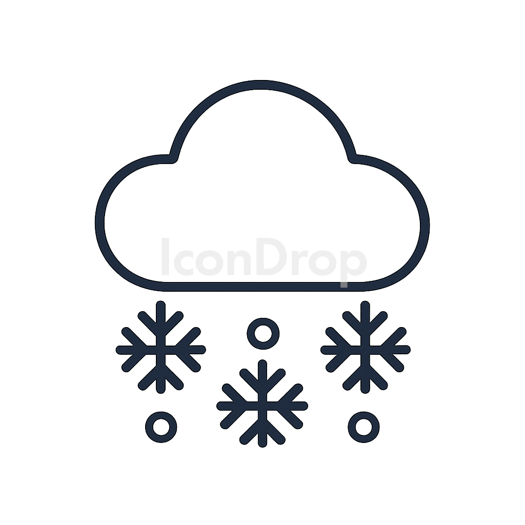 Heavy Snow Icon Outline