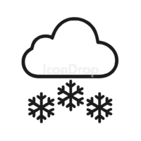 Heavy Snow Icon Weather App Outline