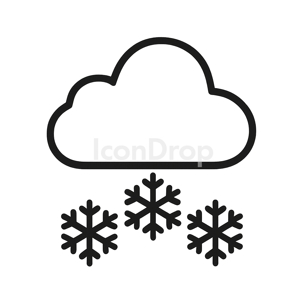 Heavy Snow Icon Weather App Outline