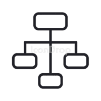 階層ツリー(ヒエラルキーツリー)のアイコン(アウトライン)