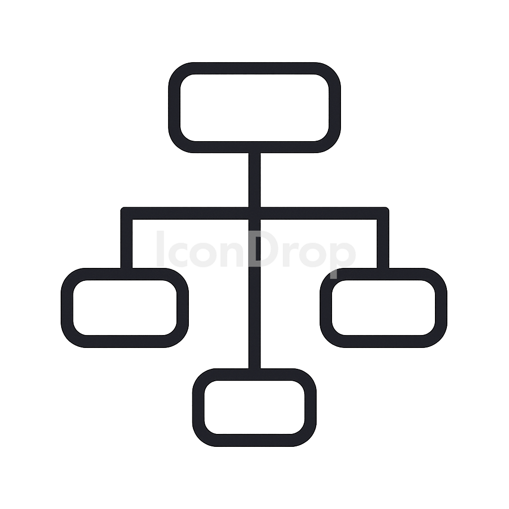 階層ツリー（ヒエラルキーツリー）のアイコン アウトライン