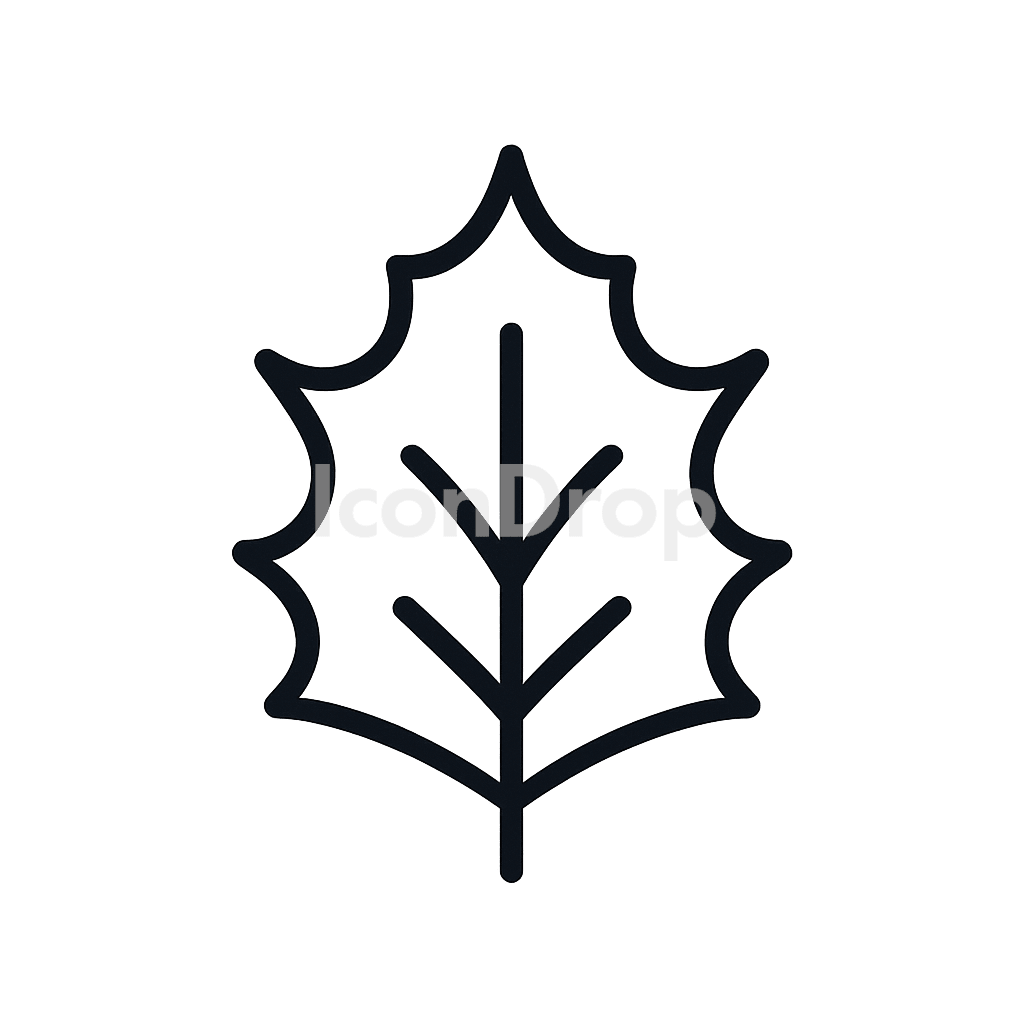 ヒイラギの葉のアイコン アウトライン