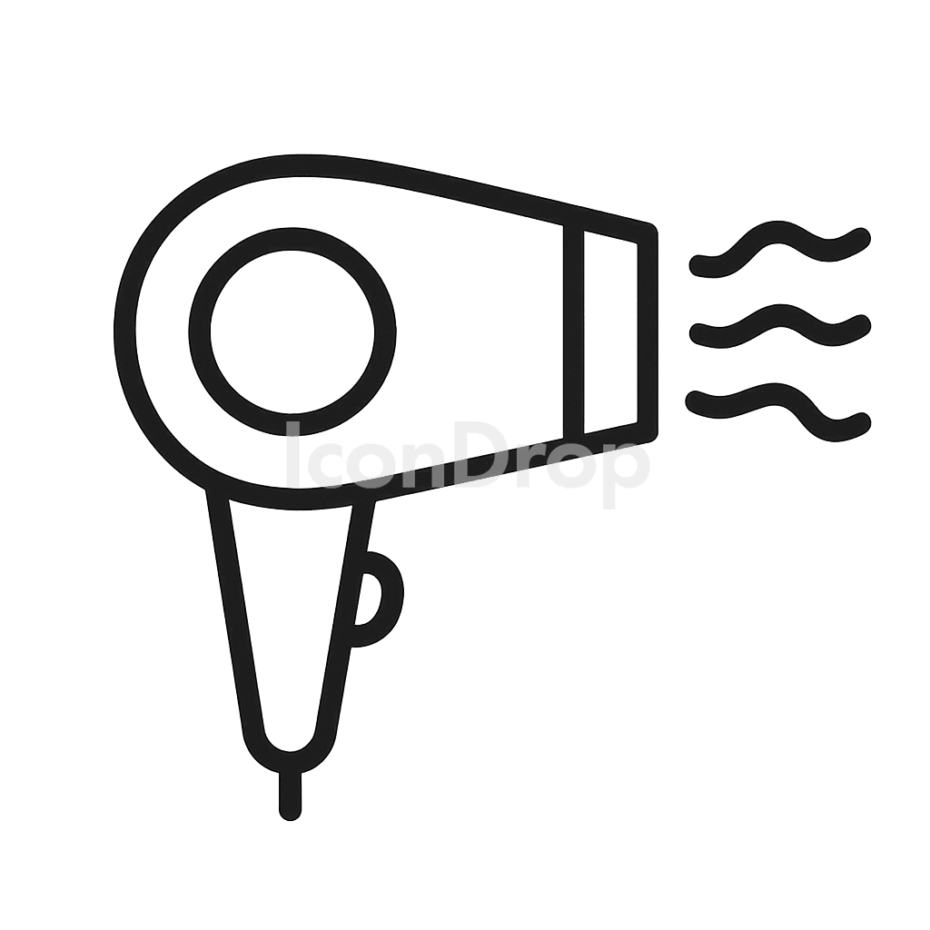 Hot Air Dry Icon Outline